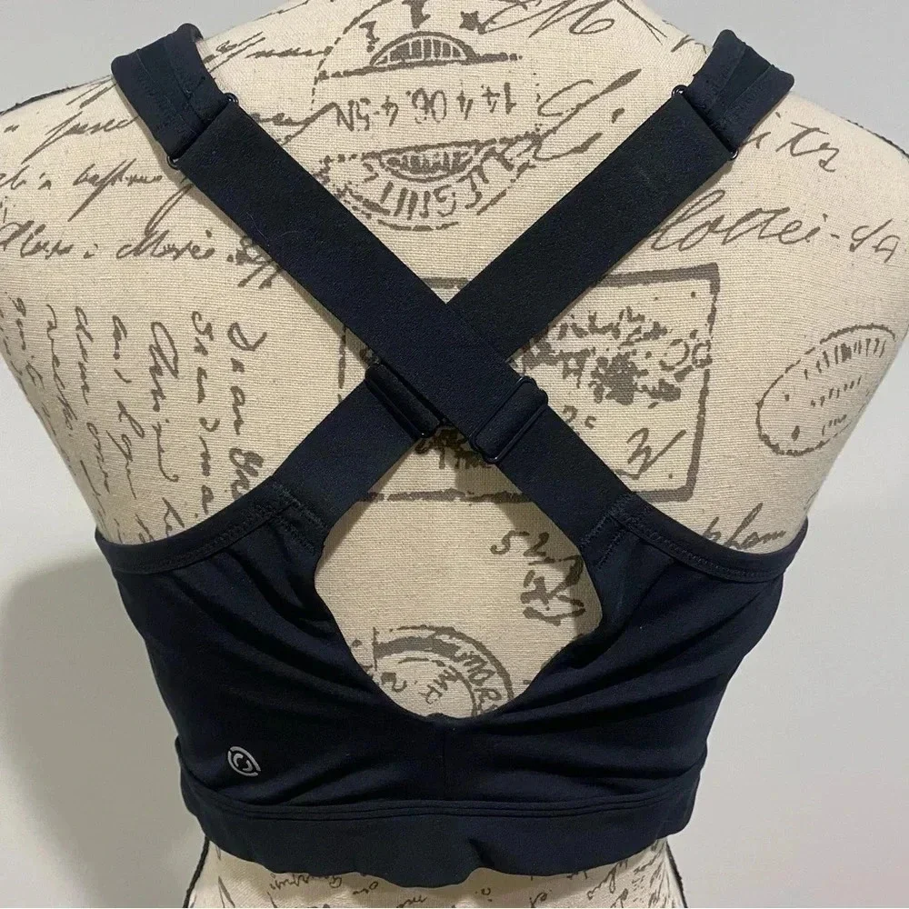 Core 10 Women's High Support Front-Zip Sports Bra Black Size 38H